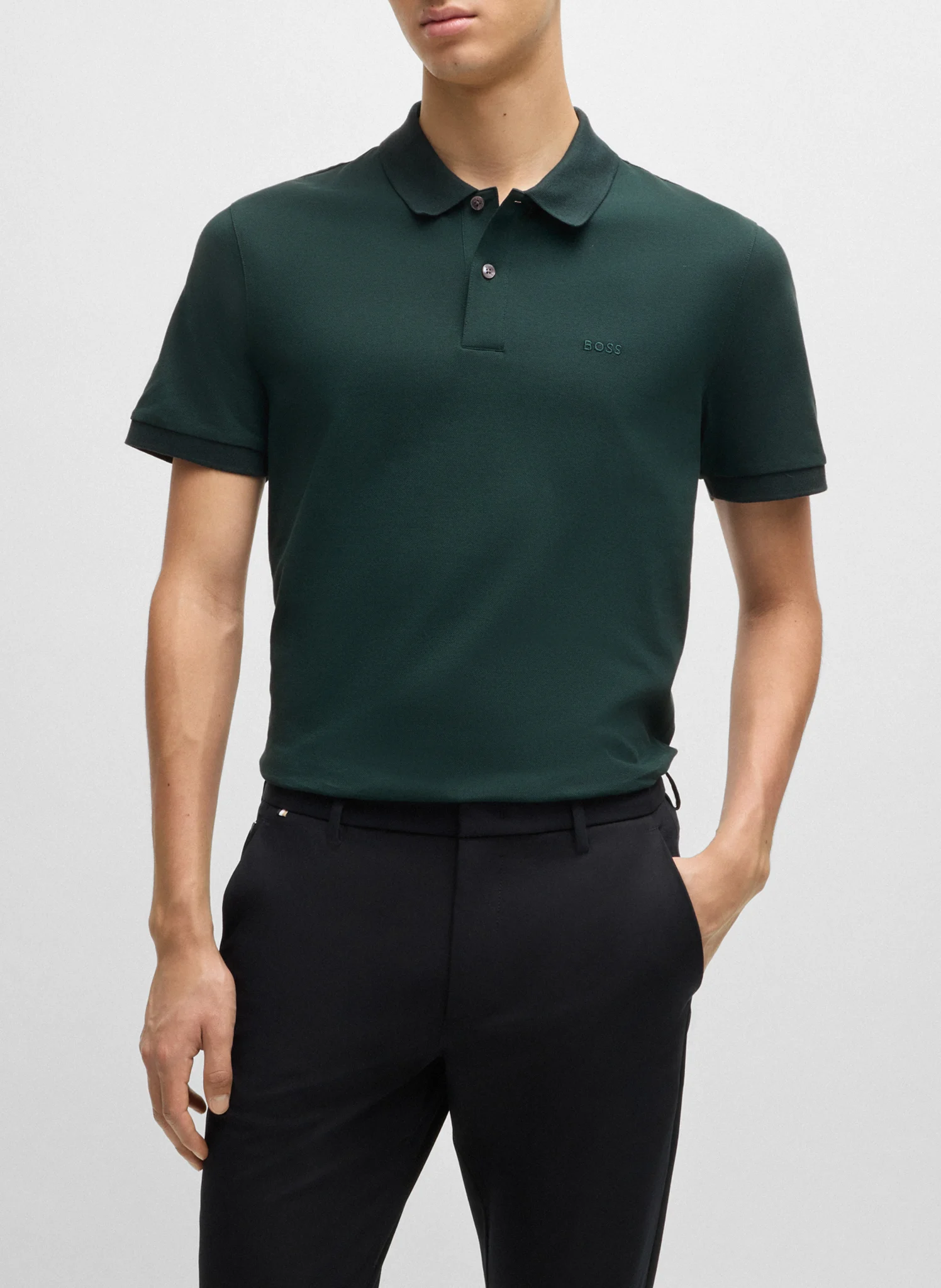 Polo regular-fit en coton bio| Kaki