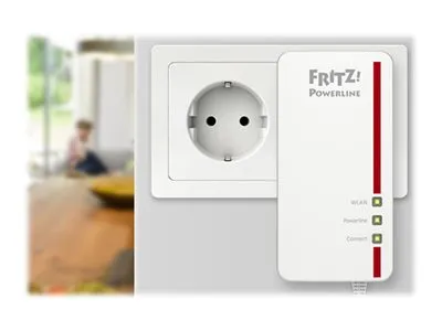 AVM FRITZ!Powerline 1260E - WLAN Set - powerline-adaptersæt 1GbE, HomePlug AV (HPAV) 2.0, IEEE 1901 - Wi-Fi 5 - Dual Band - kan sluttes til vægstik