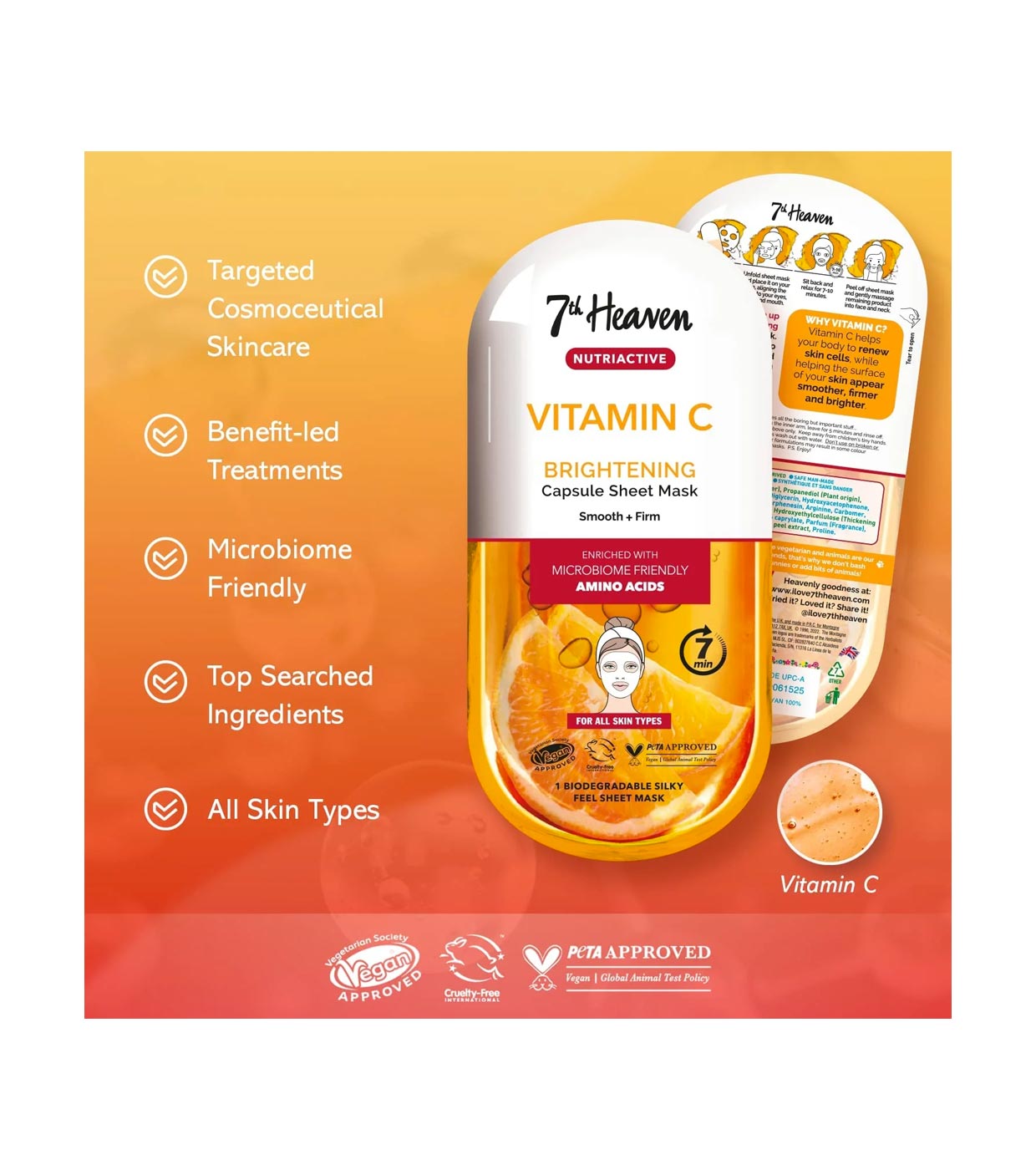 Montagne Jeunesse - 7th Heaven - Máscara Facial Nutriativa - Vitamina C
