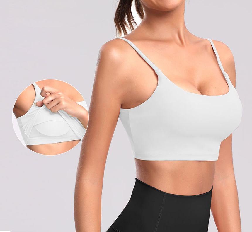 Lady Lily - Spaghettibandjes sportbeha met effen patroon