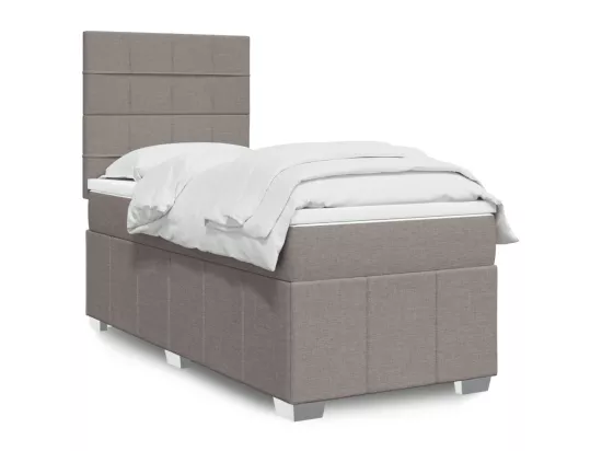 Sommier à lattes de lit avec matelas Taupe 90x190 cm Tissu
