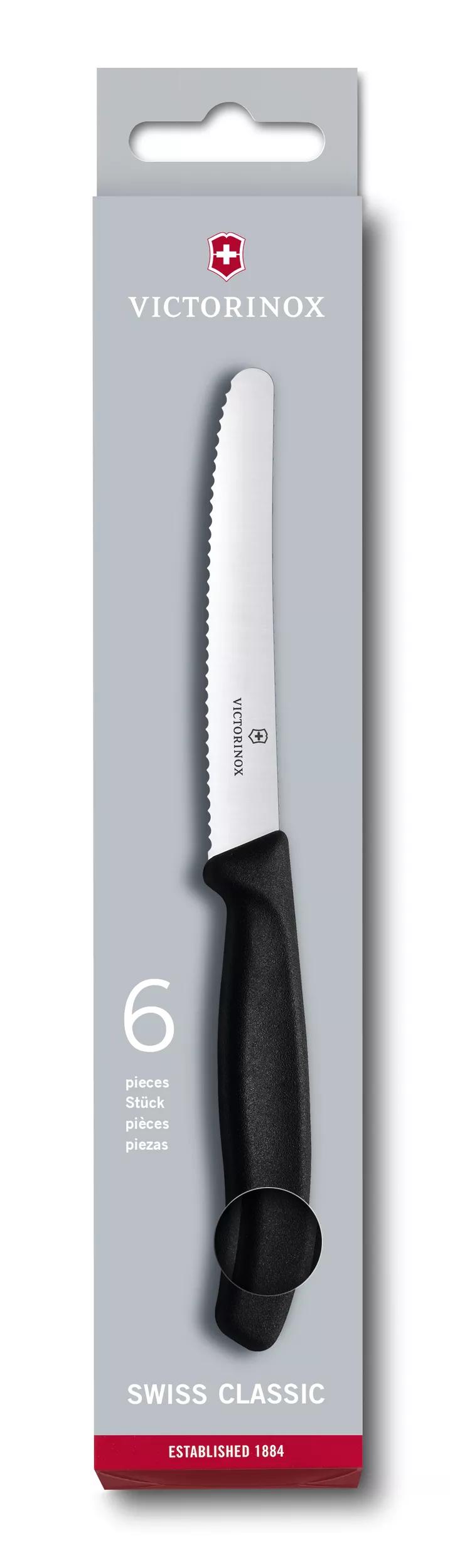 Swiss Classic Tomaten- und Tafelmesser-Set, 6-teilig-schwarz