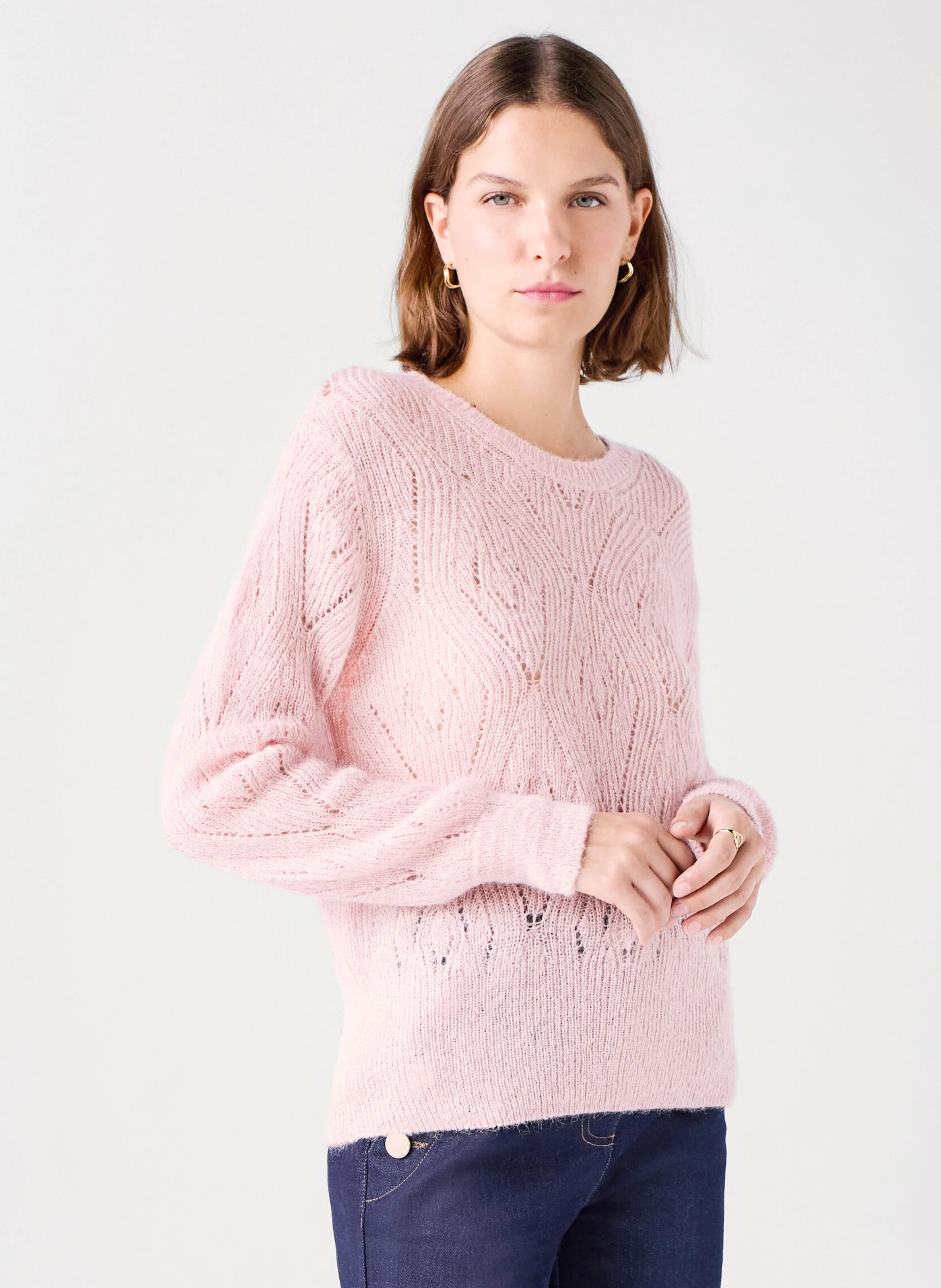 MGORDON - Pull droit col rond | Rose