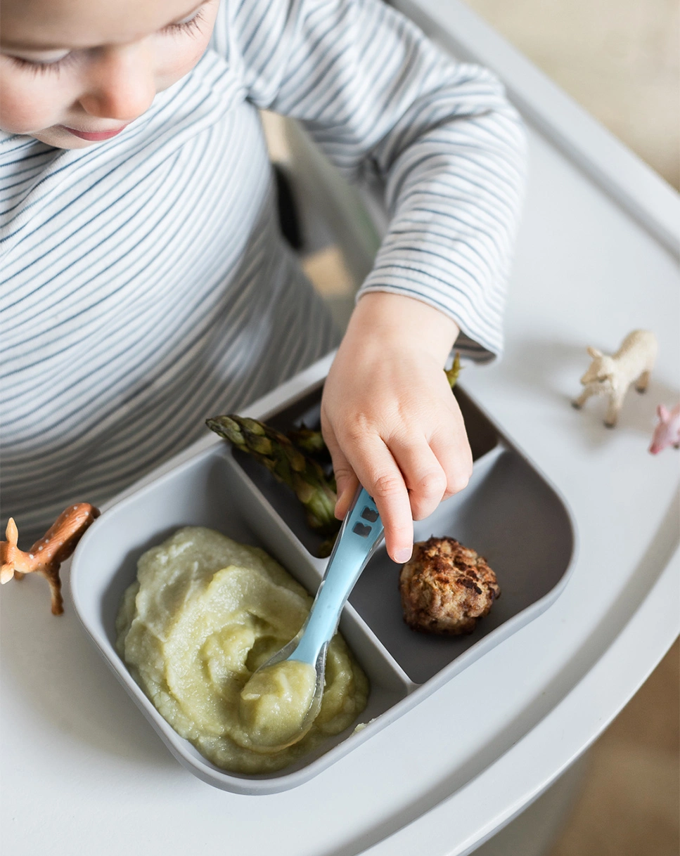 Silikon-Menüteller BIG MEAL mit Löffel in grey