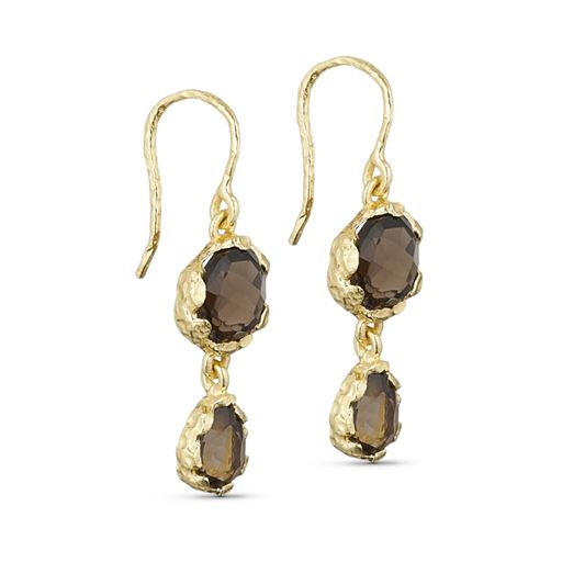 Pure By Nat Joanne Øreringe, Goldplated Smokey