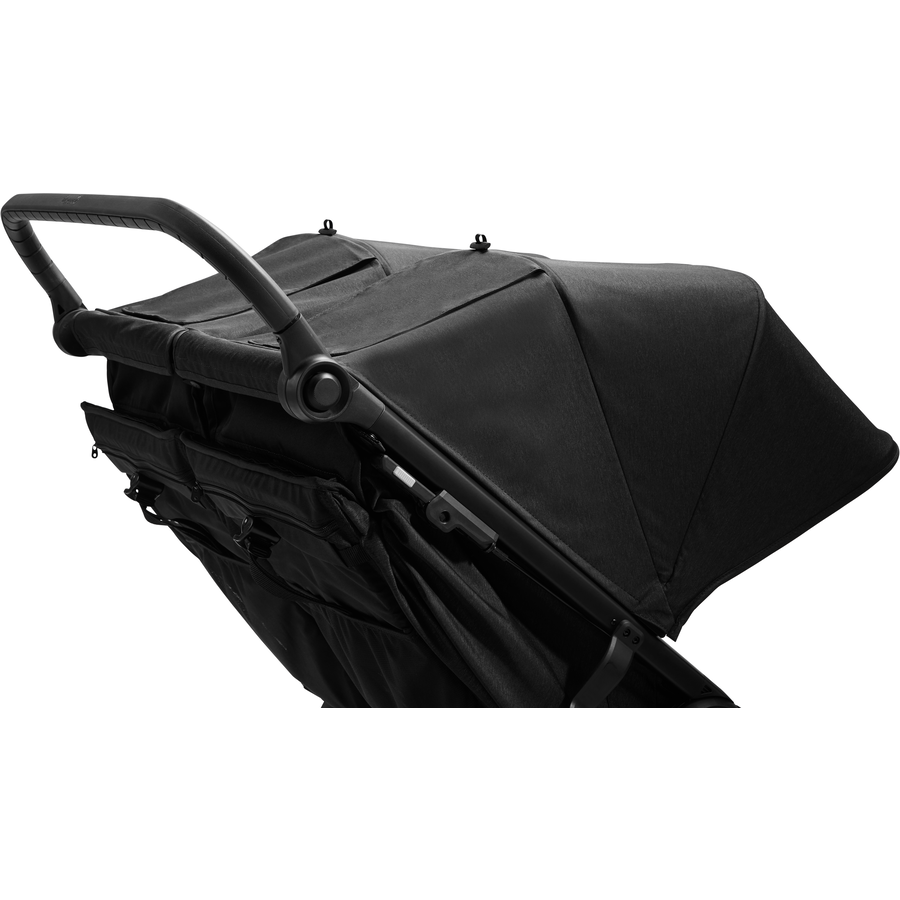 baby jogger Geschwisterwagen City Mini GT2 Double Jet schwarz inklusive Babywanne Mini GT2 Double, 1 x Sicherheitsbügel und Wetterschutz