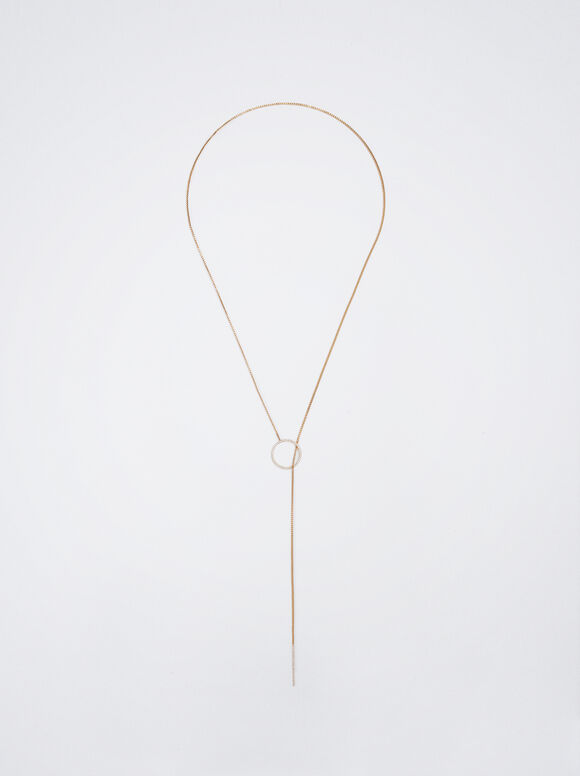 Colar dourado com zircônia - Dourado