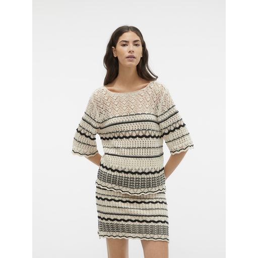 Vero Moda Minou 2-Way Bluse, Birch/Black, XS