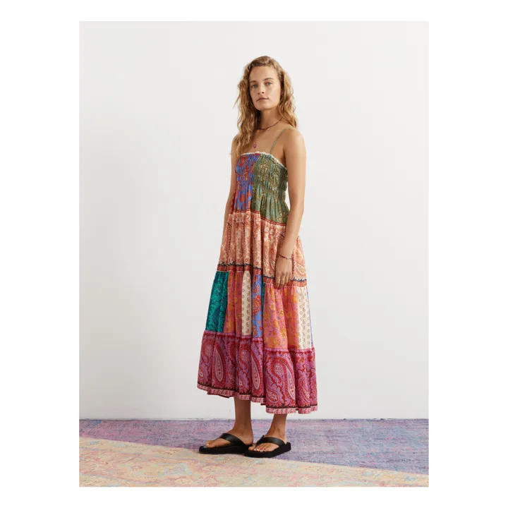 Boteh Robe Kaleido Patchwork Maxi Lin | Rose
