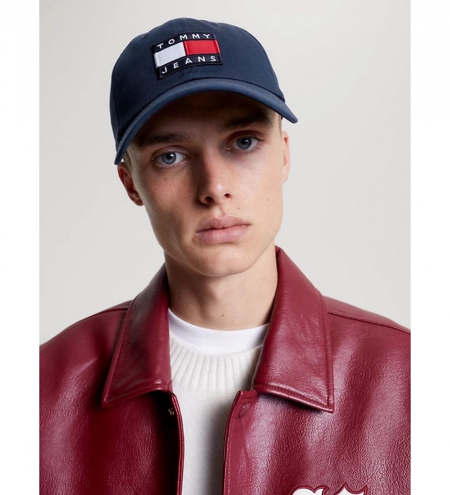Boné de beisebol Tommy Jeans Heritage Patch, azul marinho