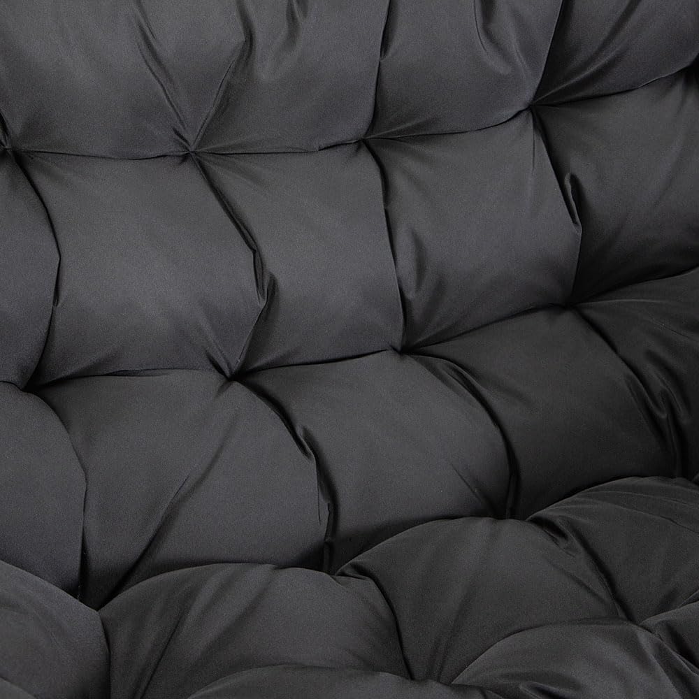Home Deluxe Hängesessel LOMA – Faltbar, 2 Sitzer in Schwarz| Hängekorb, Hängestuhl, Gartenmöbel, Gartenschaukel