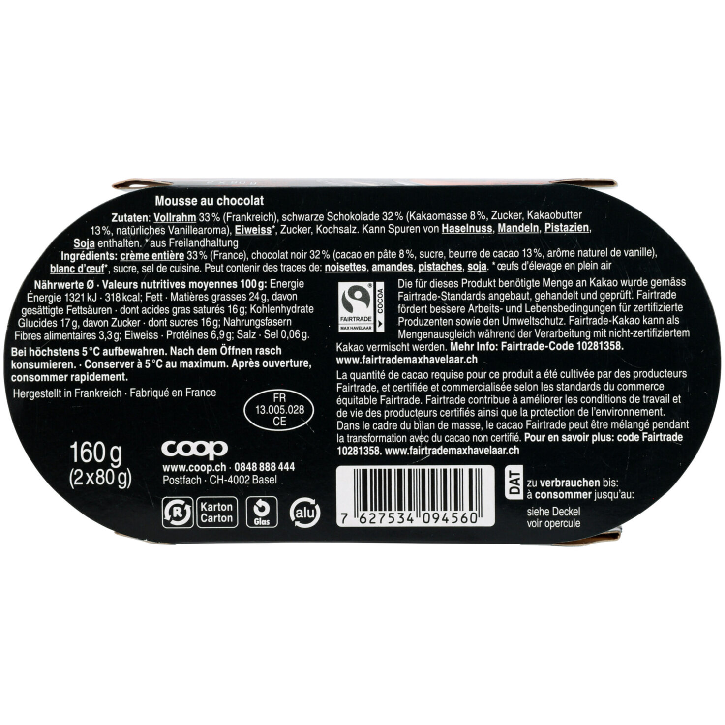 Fine Food Mousse au chocolat 2x80g