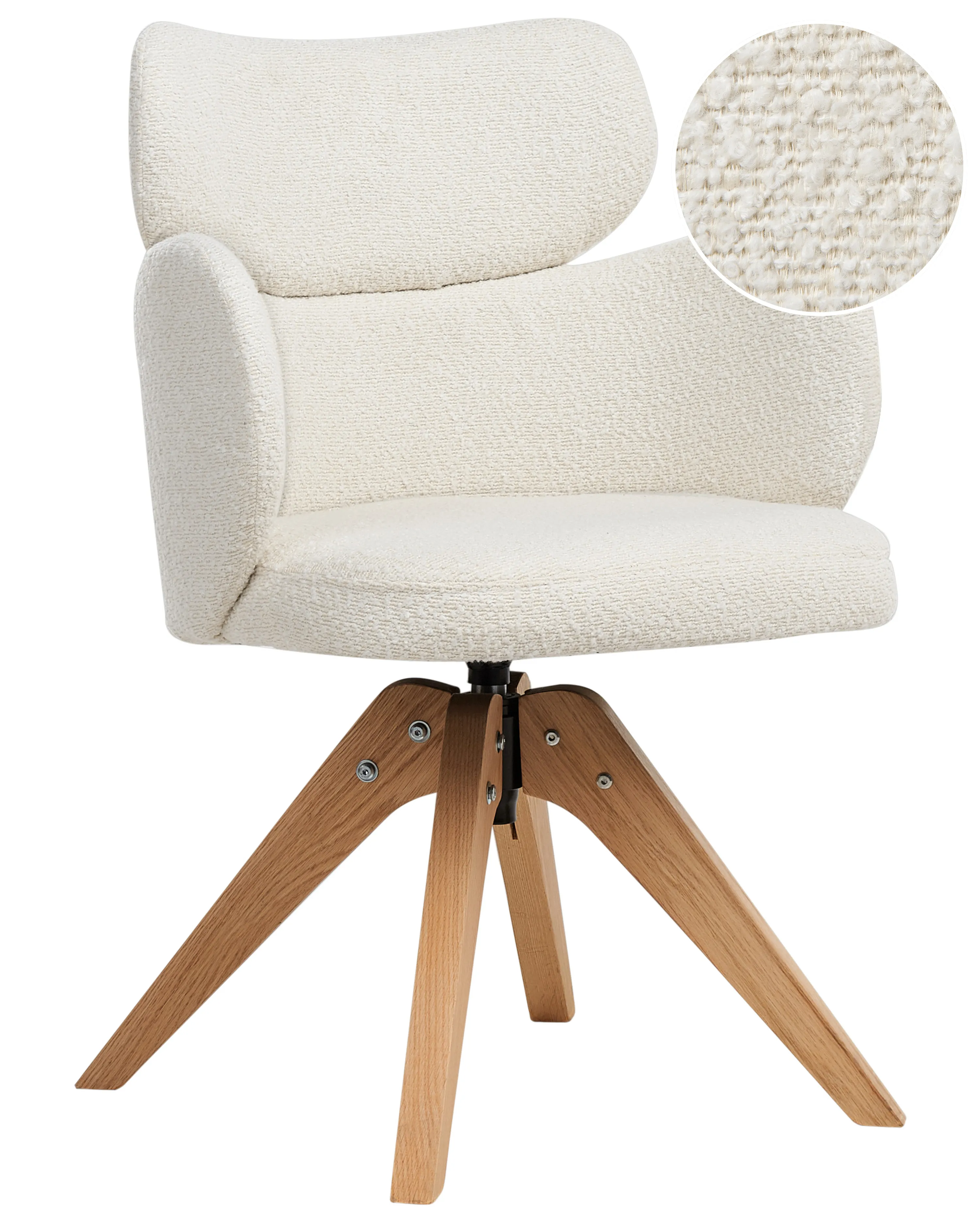 Eetkamerstoel draaibaar MARCY Bouclé Lichtbeige
