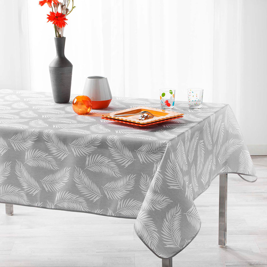 Nappe rectangulaire LIFETTE polyester grise 150x240cm