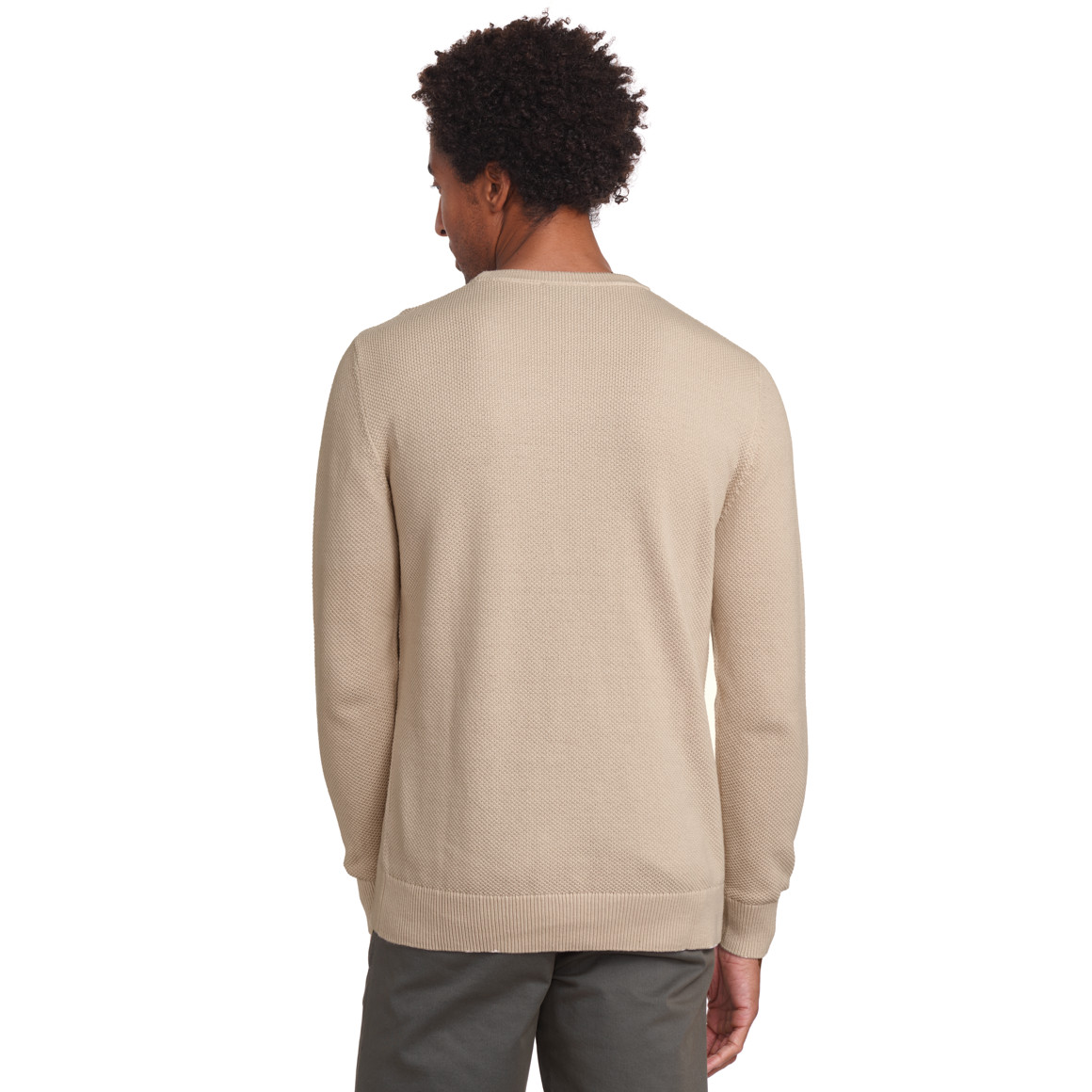 Herren Strickpullover mit Struktur beige