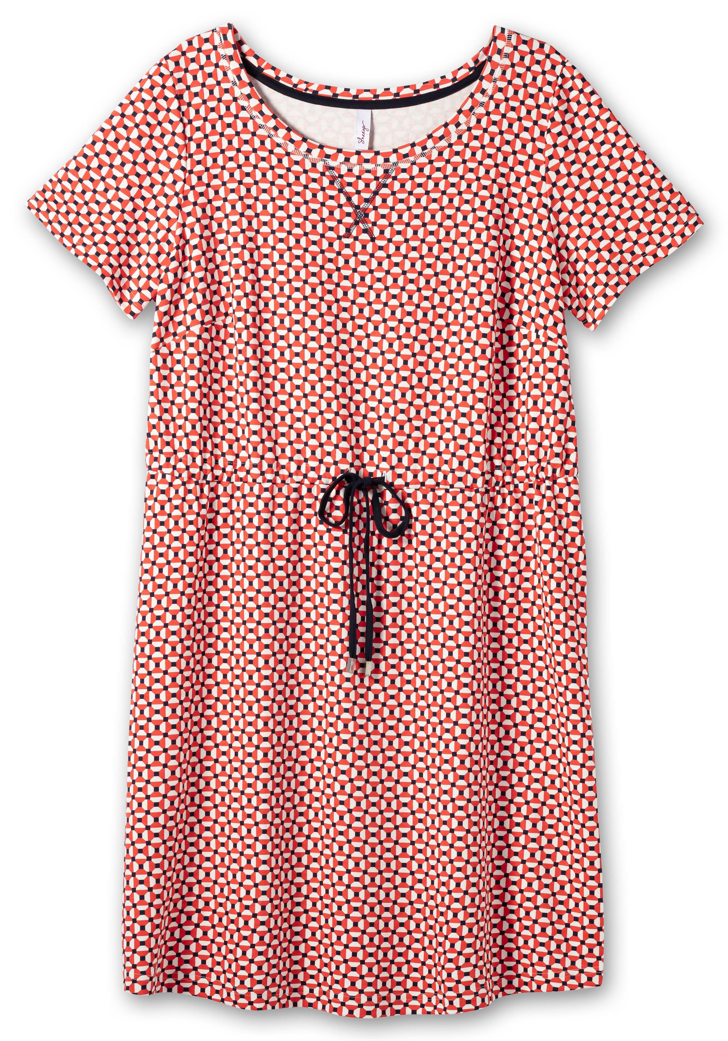 Gestreiftes Jerseykleid mit Taillen-Tunnelzug