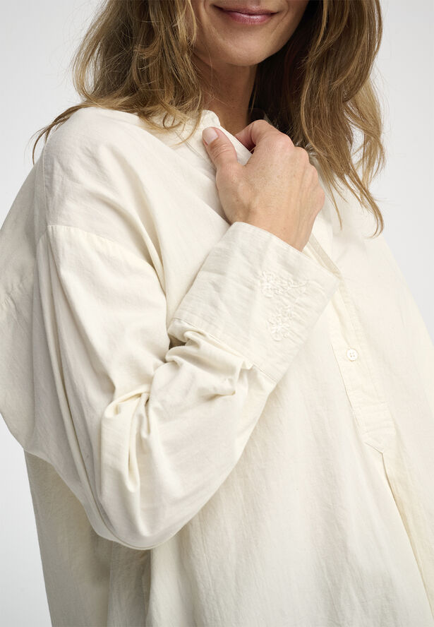 Moshi Moshi Mind posy shirt poplin Natural emb