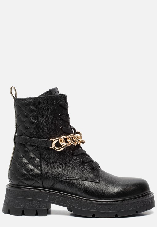 Muyters Veterboots zwart Leer 42607
