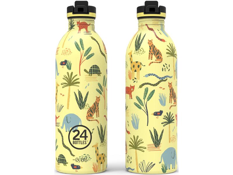 24Bottles Trinkflasche Urban mit Sportdeckel 500 ml, Jungle Trinkflasche aus rostfreiem Edelstahl