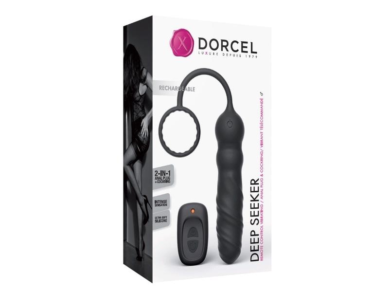 Marc Dorcel Analvibrator Deep Seeker Schwarz Analdildo mit Penisring für eine intensivere Erektion
