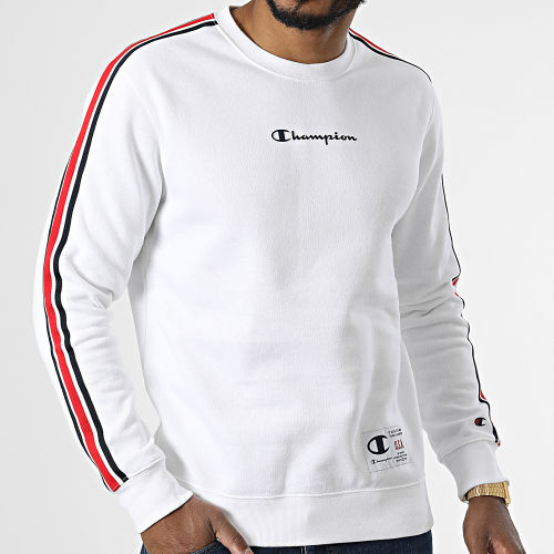 Sweat Crewneck A Bandes 217843 Blanc