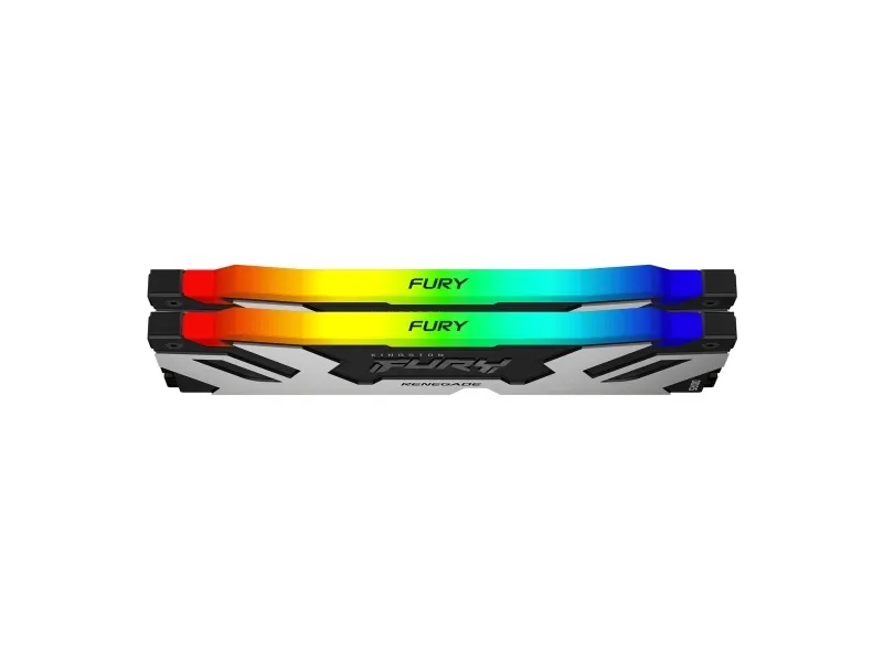 Kingston FURY Renegade RGB - DDR5 - sæt - 64 GB: 2 x 32 GB - DIMM 288-PIN - 6000 MT/s / PC5-48000 - CL32 - 1.35 V - ikke bufferet - on-die ECC - sort, sølv