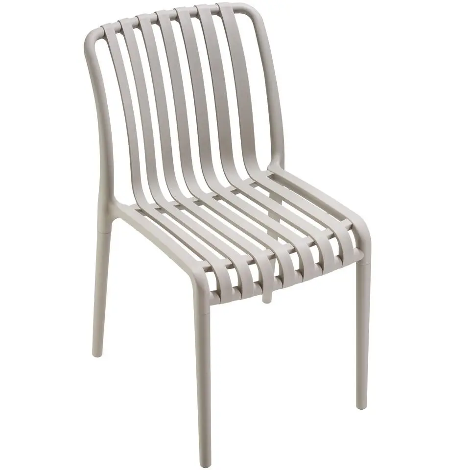 tectake Tuinstoelen Alcudia, weerbestendig, stapelbaar, Taupe