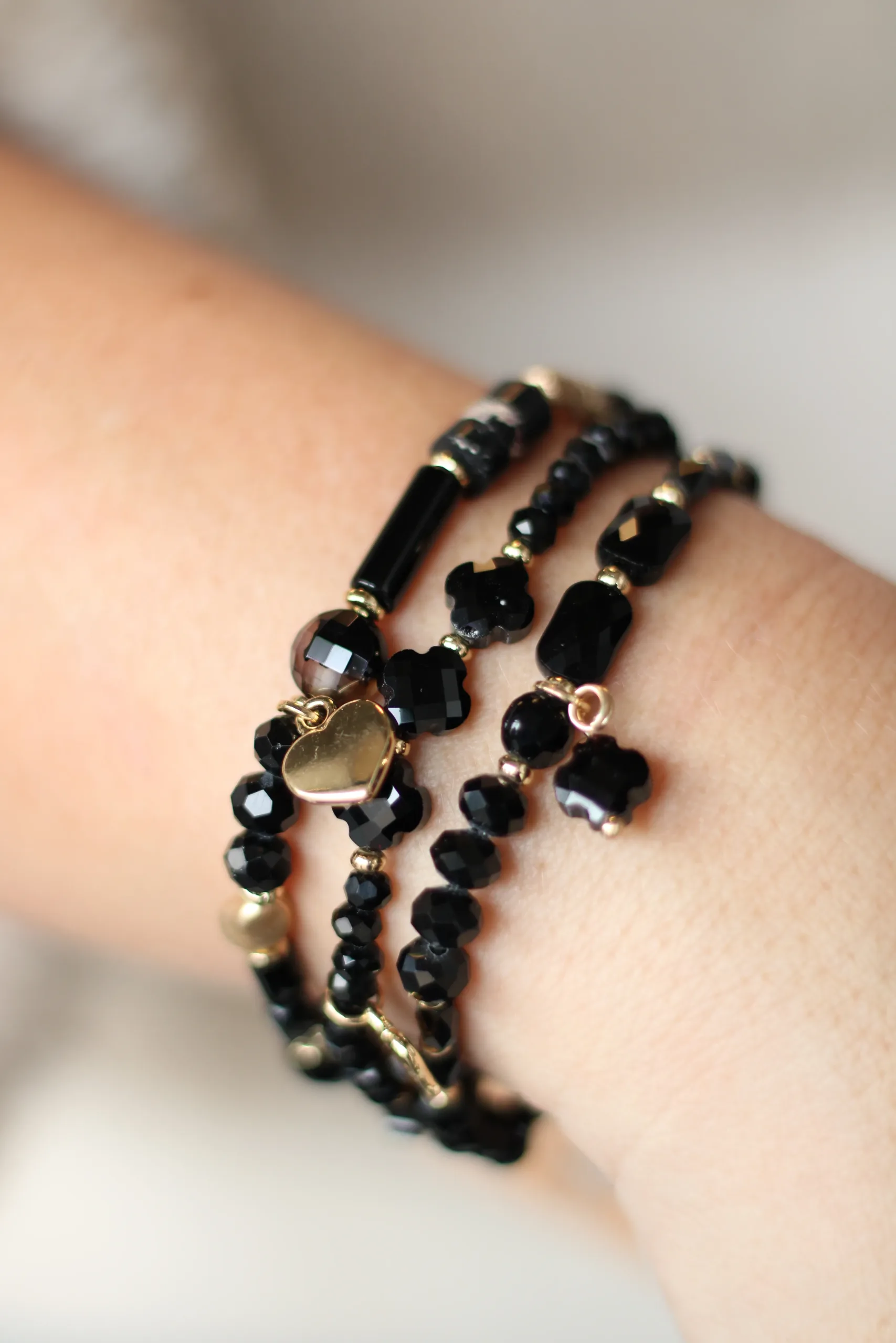 Zwart Armbanden Set