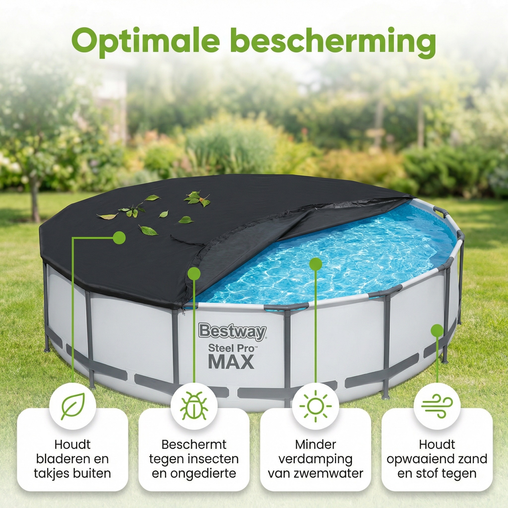 Bestway ø488 cm afdekzeil - Black