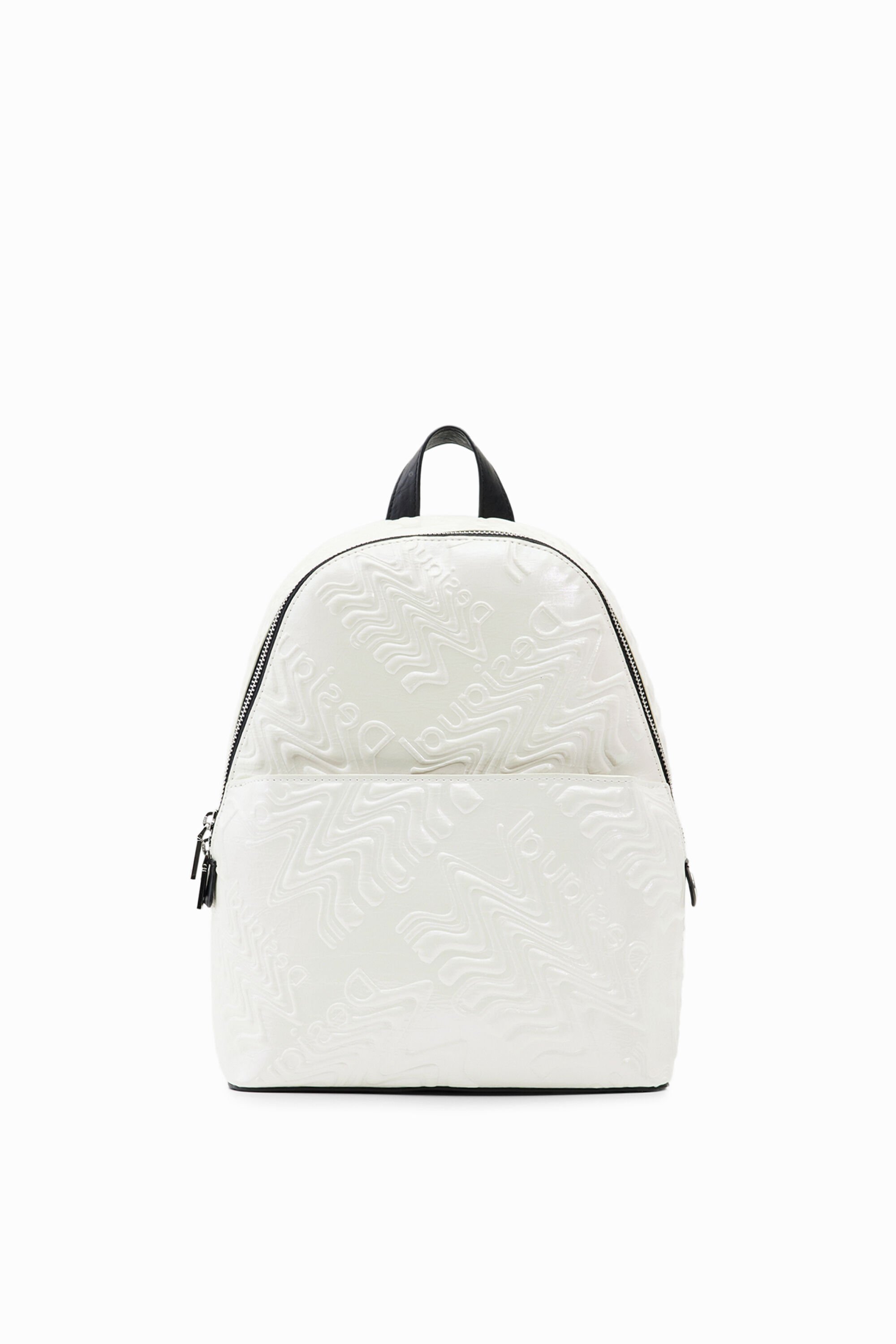 Petit sac à dos iridescent logos