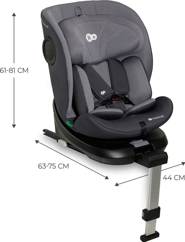 Kinderkraft I-360 I-SIZE - Autostoeltje 40-150 cm - 360 Draaien - Isofix - Grijs