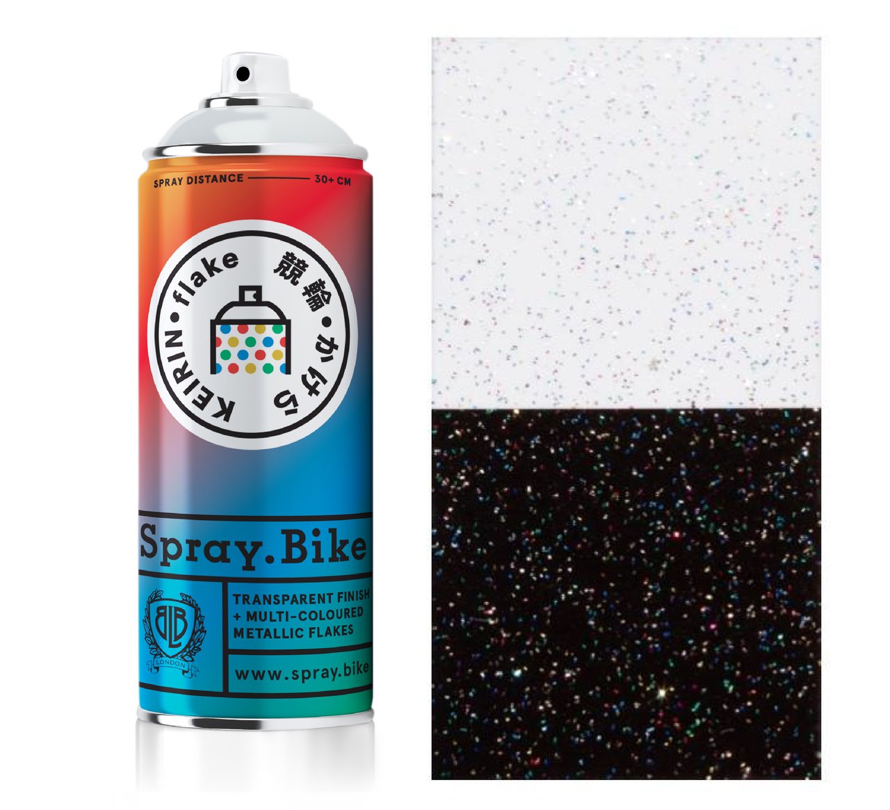 Spray.Bike Klarlak med multifarvet glimmer effekt 400 ml
