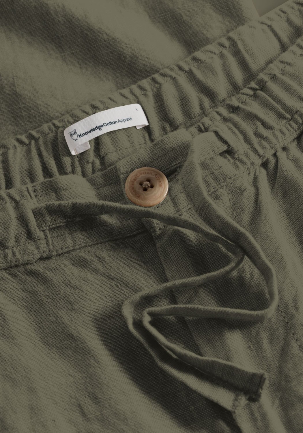 Knowledge Cotton Apparel Leinenhose Fig Loose Linen Pants Burned Olive
