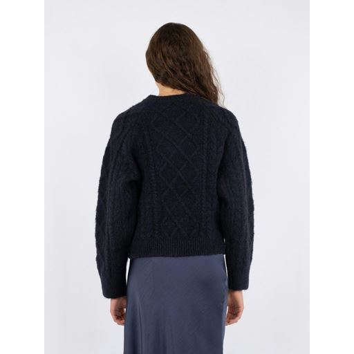 Neo Noir Selda Cable Soft Knit Cardigan, Black, 42
