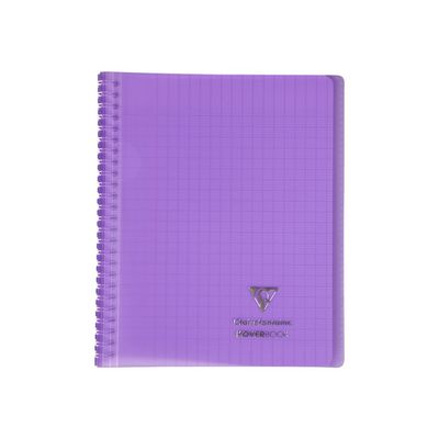 Clairefontaine Koverbook - Cahier polypro spiralé - 17 x 22 cm - 160 pages - grands carreaux (Seyes) - disponible dans différentes couleurs