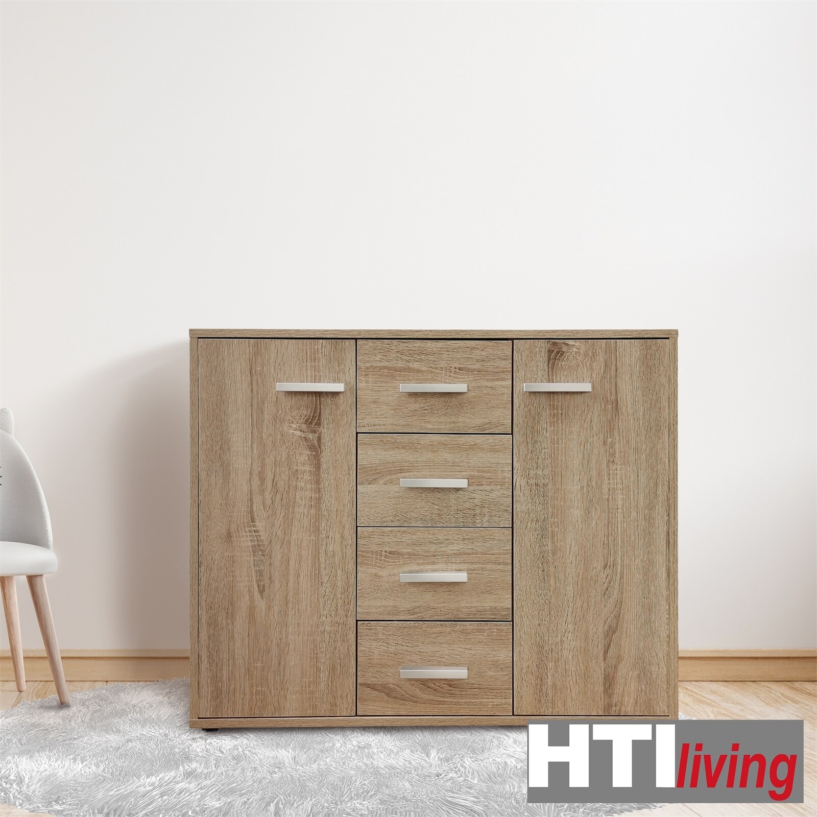 HTI-Living Sideboard Nina mit 4 Schubladen Sonoma