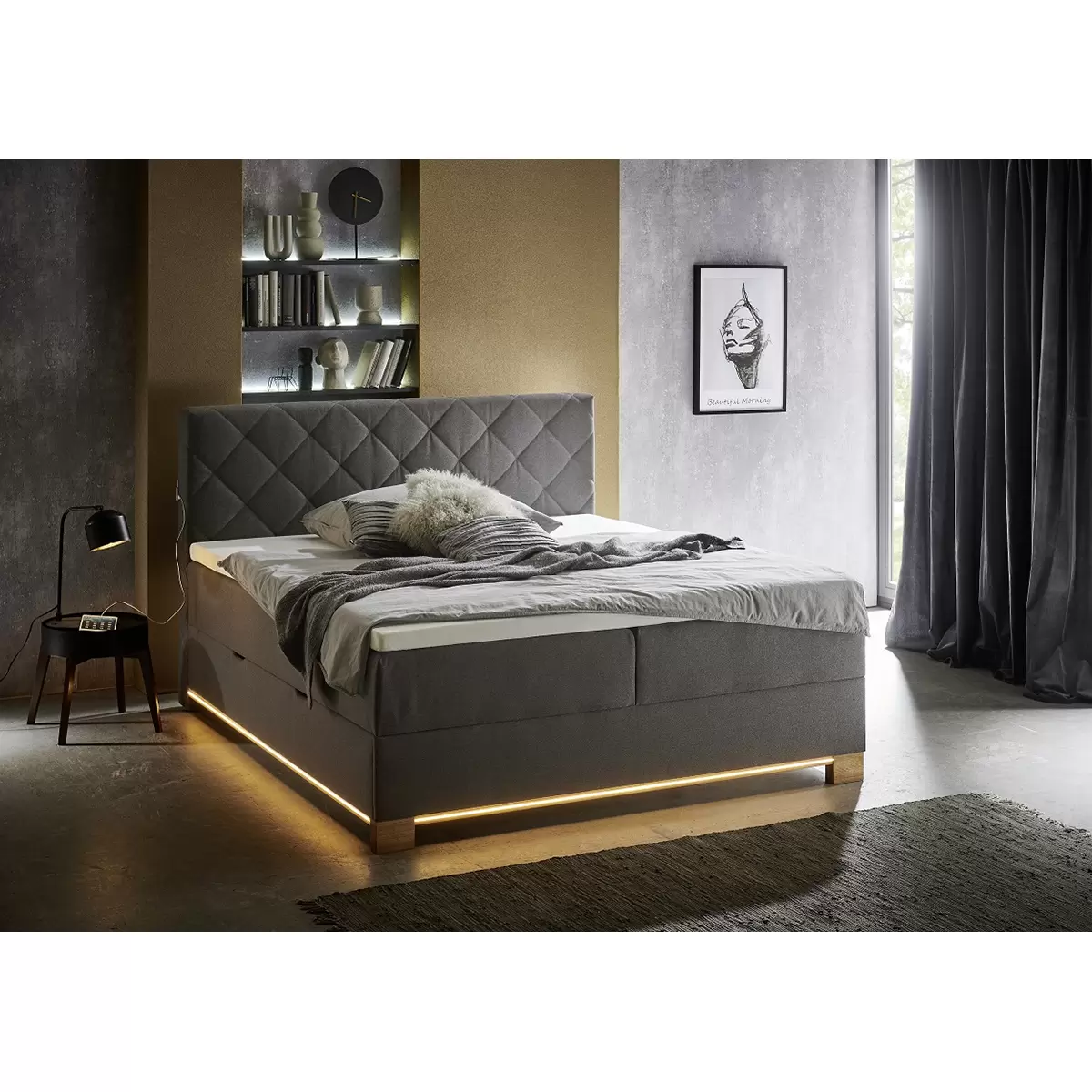 Boxspringbett Messina 180x200 Anthrazit