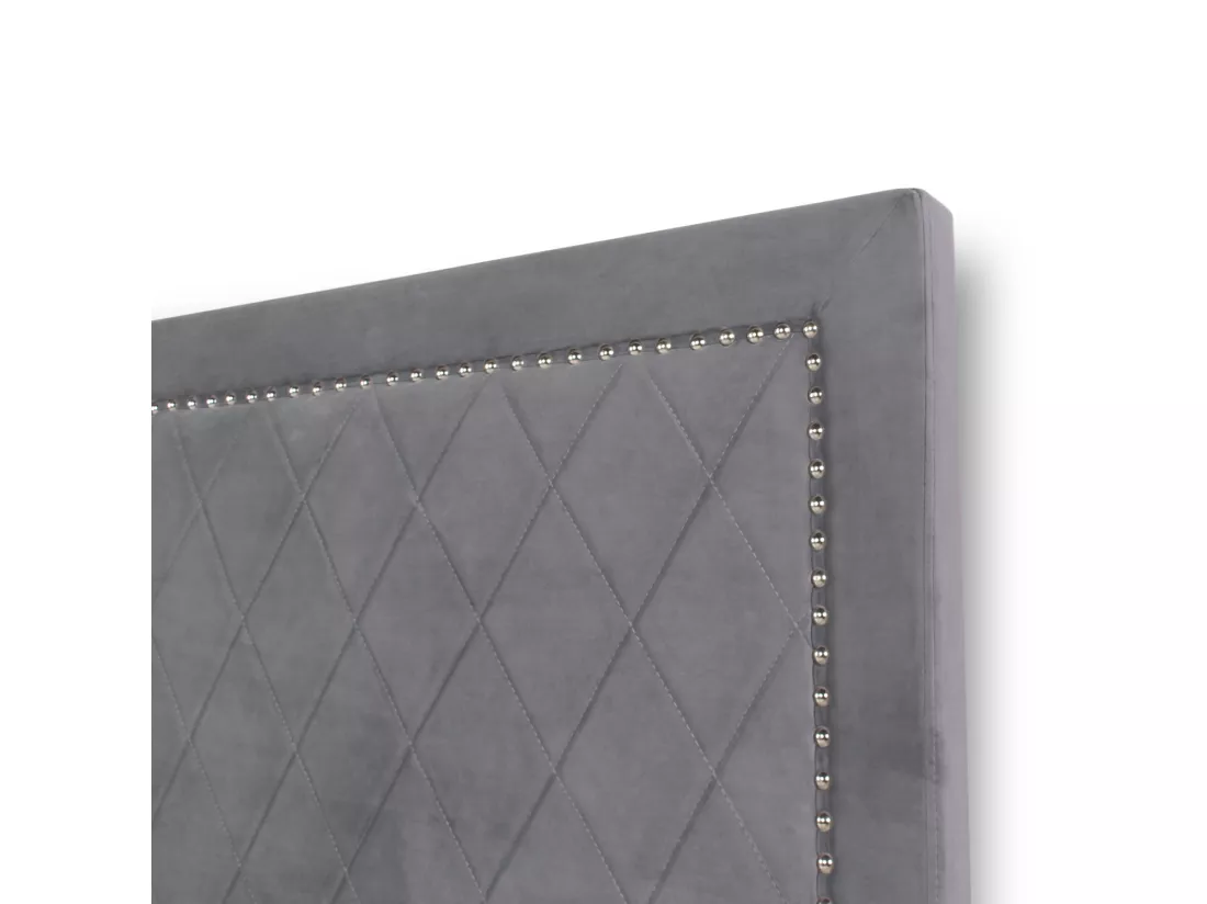 Tête de lit Nolwen Velours Gris Argent 140cm