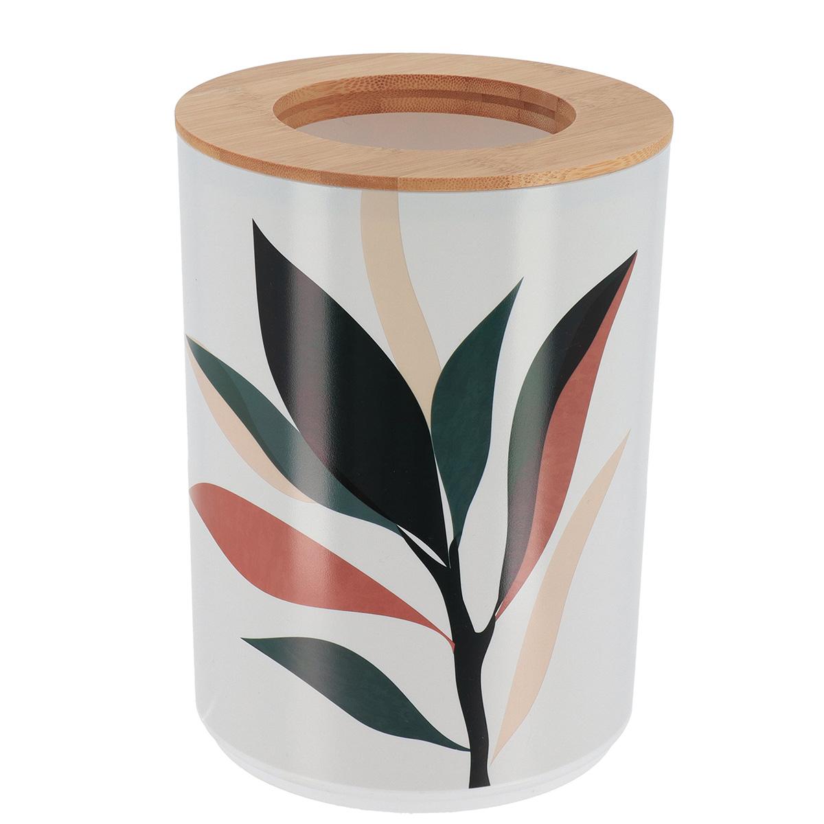 POUBELLE IMPRIMEE COUVERCLE BAMBOU 5L BUCOLIQUE