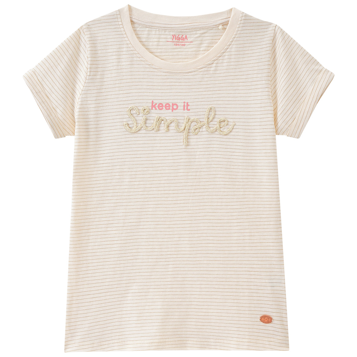 Yigga Mädchen T-Shirt mit Streifen creme