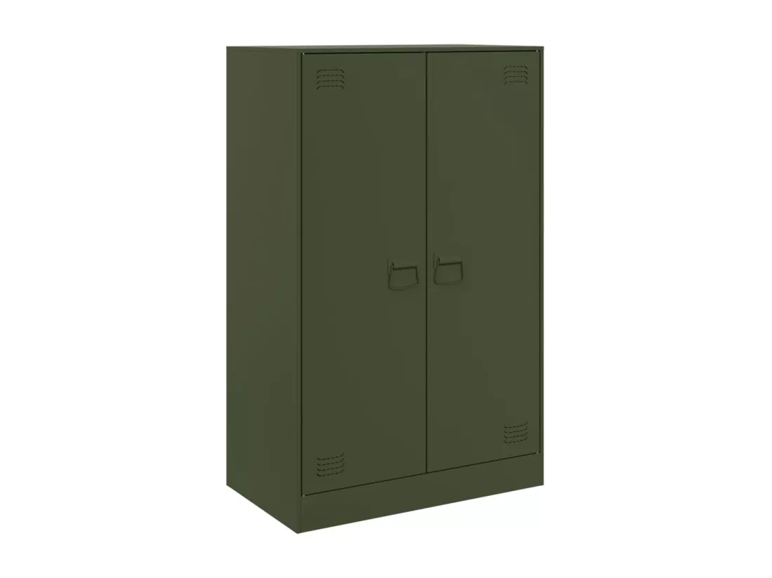Buffet vert olive 67x39x107 cm acier