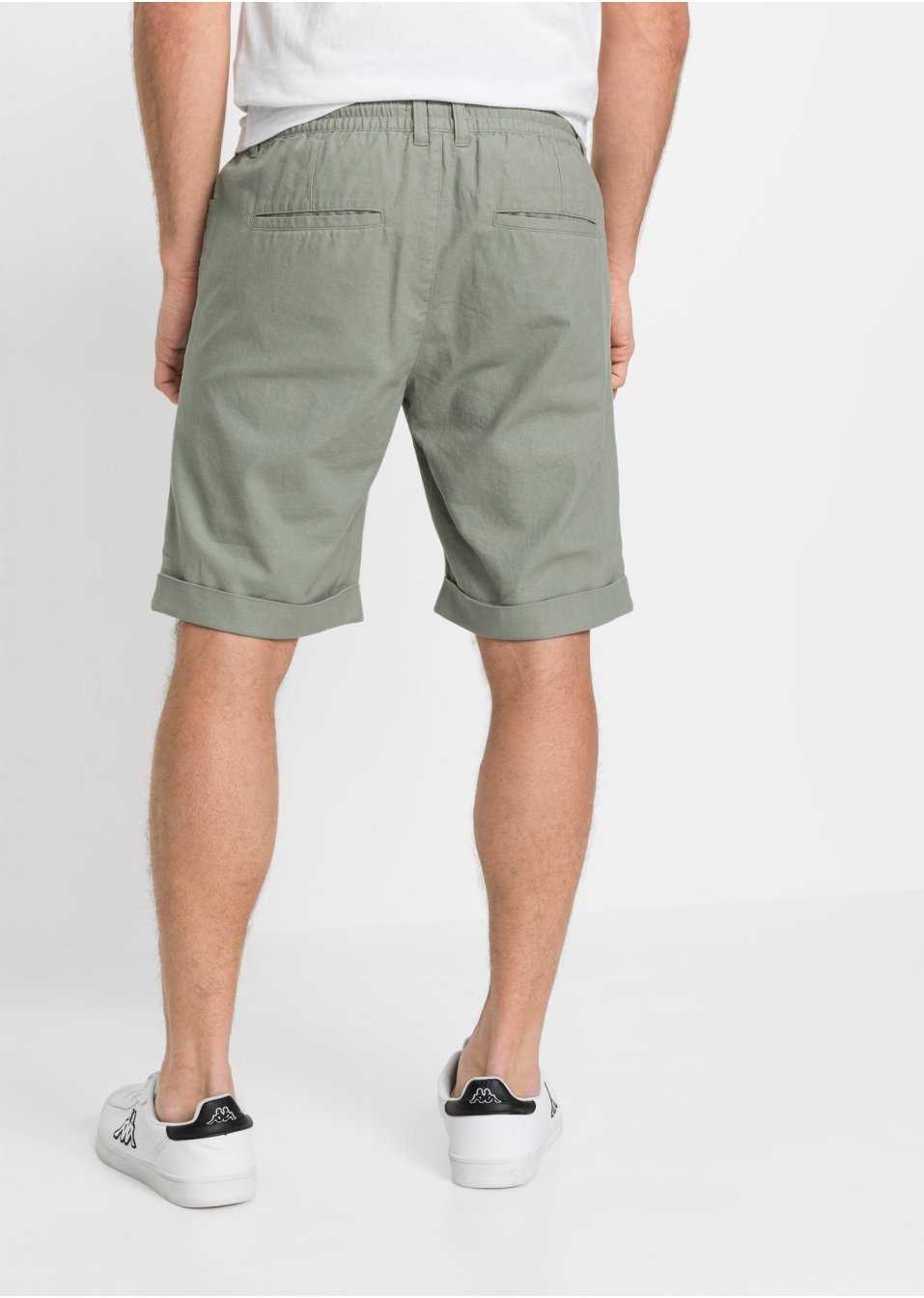 Bermuda à taille extensible en lin mélangé