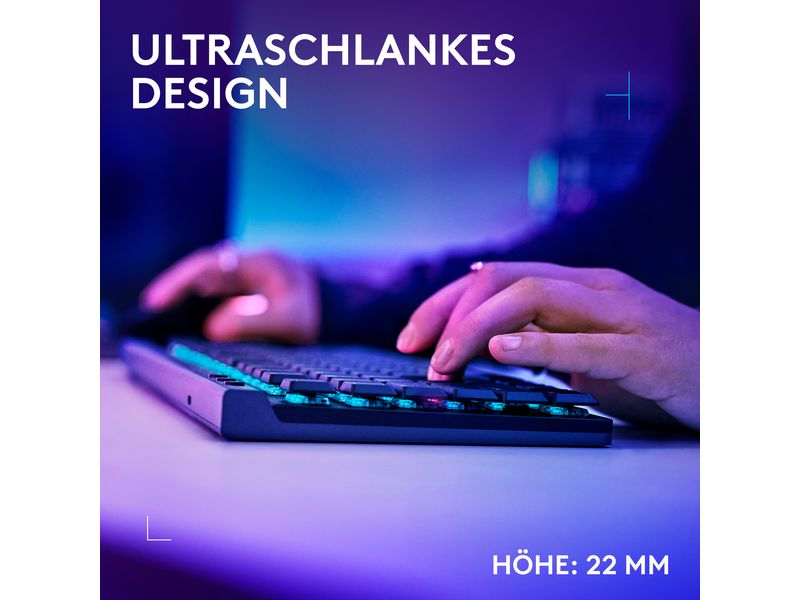 Logitech Gaming-Tastatur G515 Lightspeed TKL Schwarz Ultradünne drahtlose Gaming-Tastatur