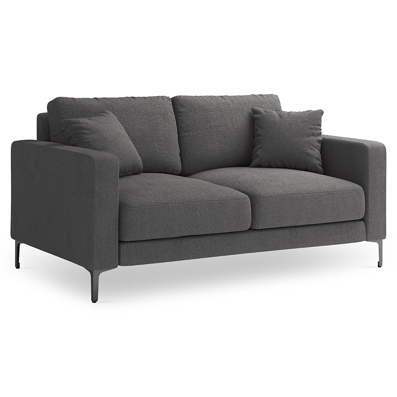Mazzini Sofas Canapé Venus 2 Places gris foncé - 158x92x90 cm