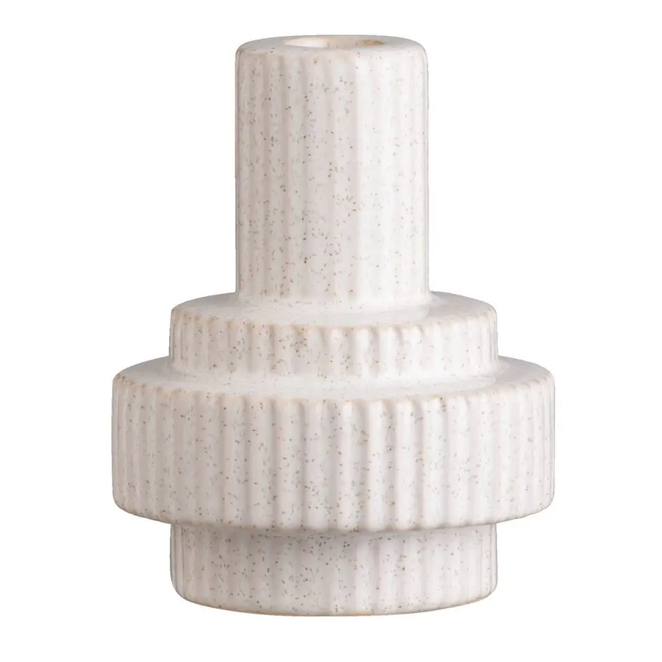 Kandelaar Ribe - zand - keramiek - 12,5xØ9,5 cm