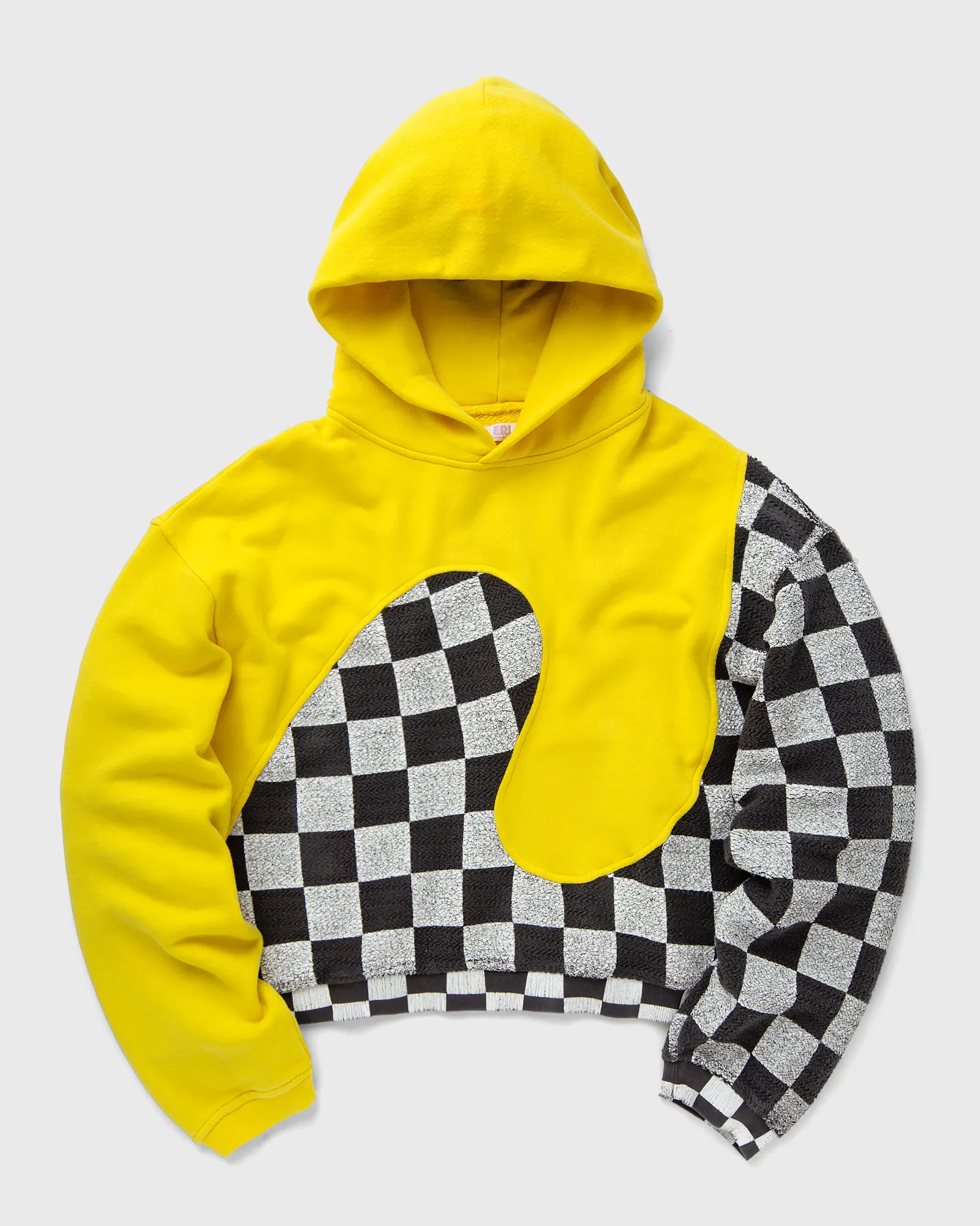 ERL YELLOW CHECKER SWIRL HOODIE KNIT