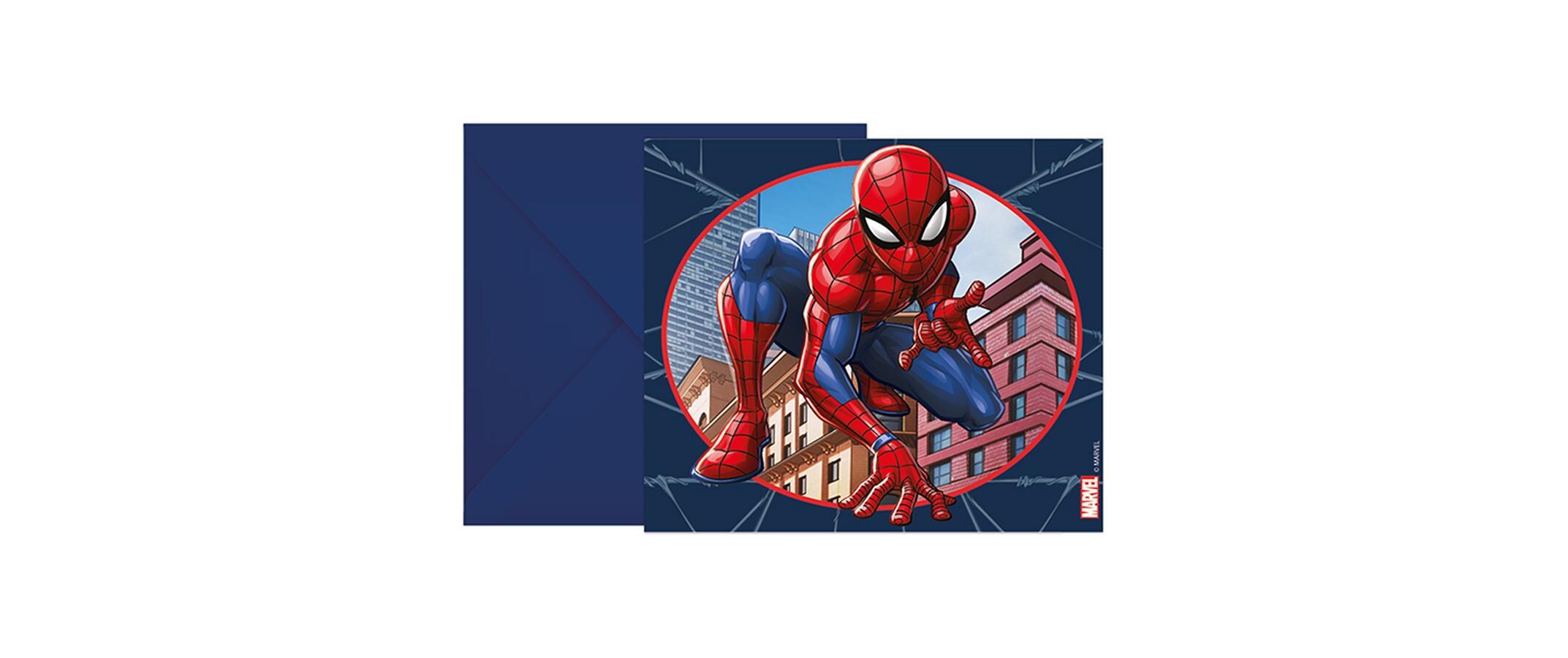 Geburtstagskarte Marvel Spiderman 6 StückKindergeburtstags Einladungskarte