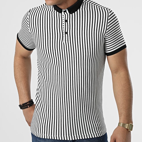 Polo A Manches Courtes 1750 Blanc Noir