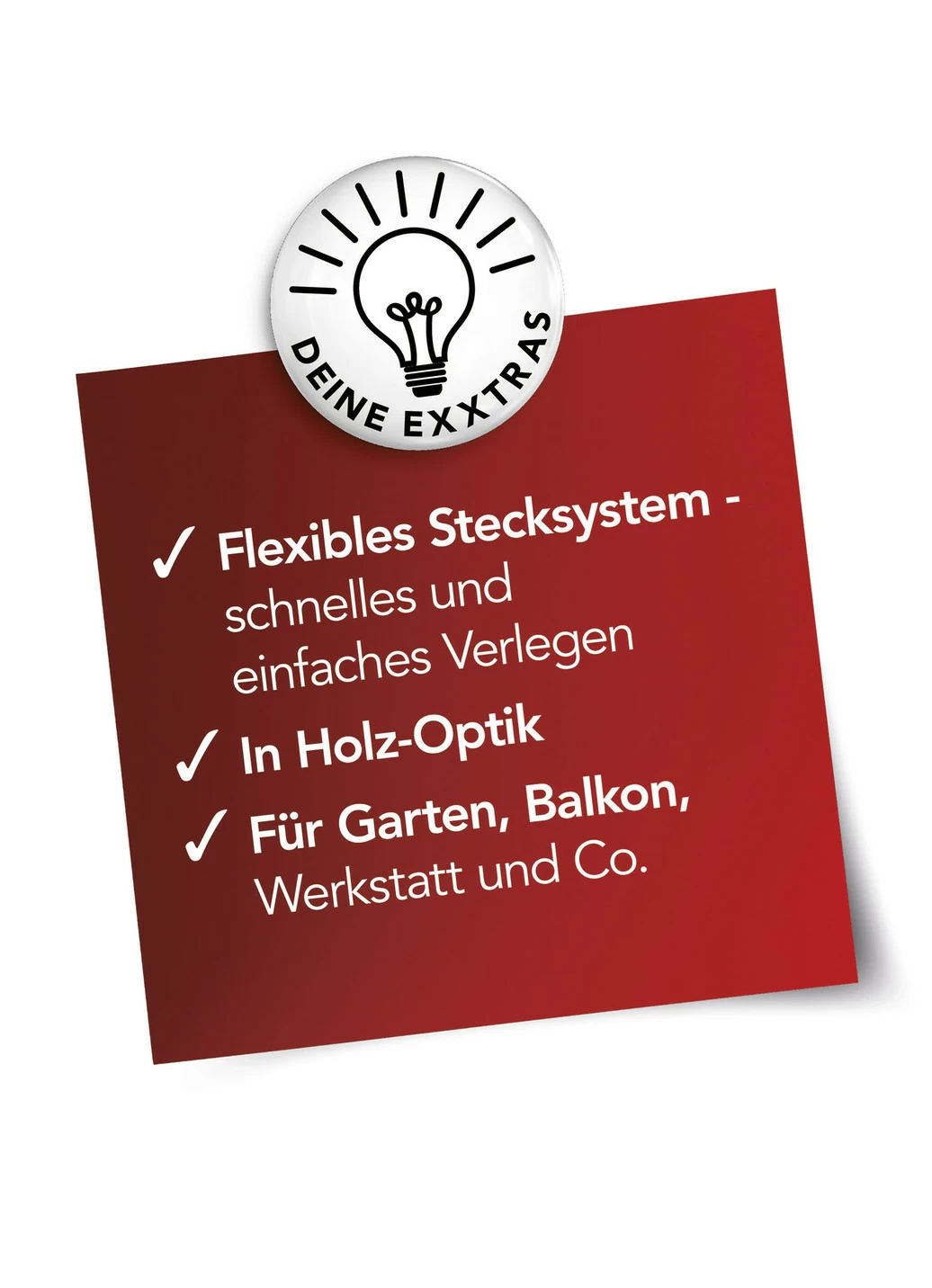 Terrassenplatten, 12er-Set, mit Stecksystem