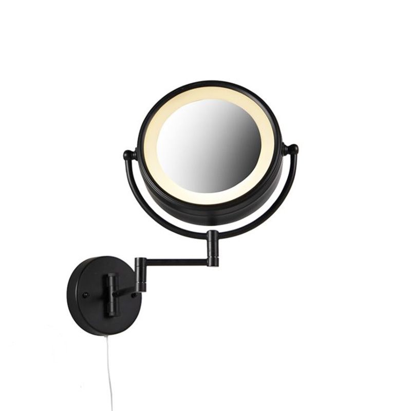 Design wandspiegel zwart incl. LED verstelbaar IP44 met trekkoord - Vicino